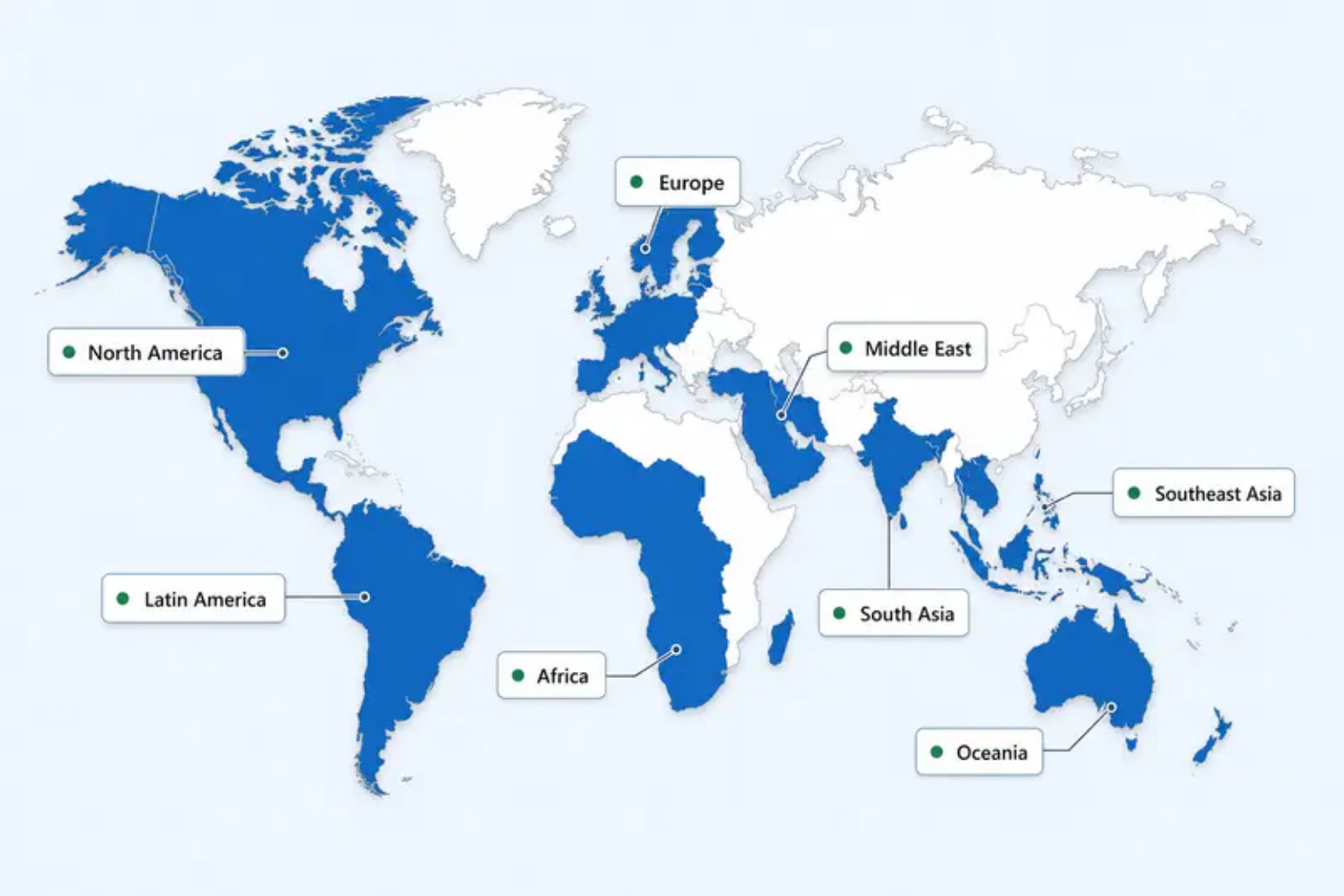 World map showing Shining Vehicles export destinations across 60 countries