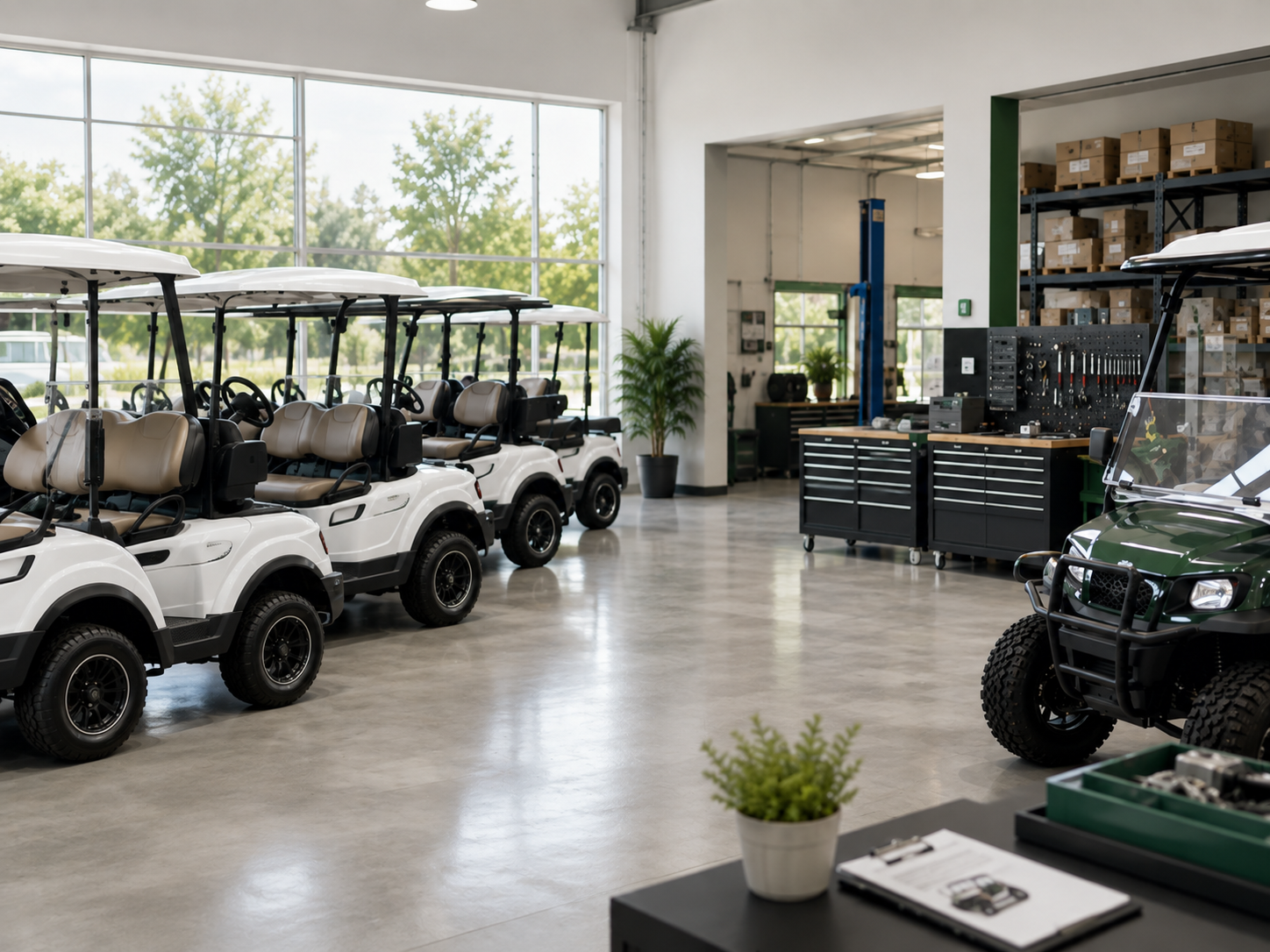 Golf cart dealer showroom